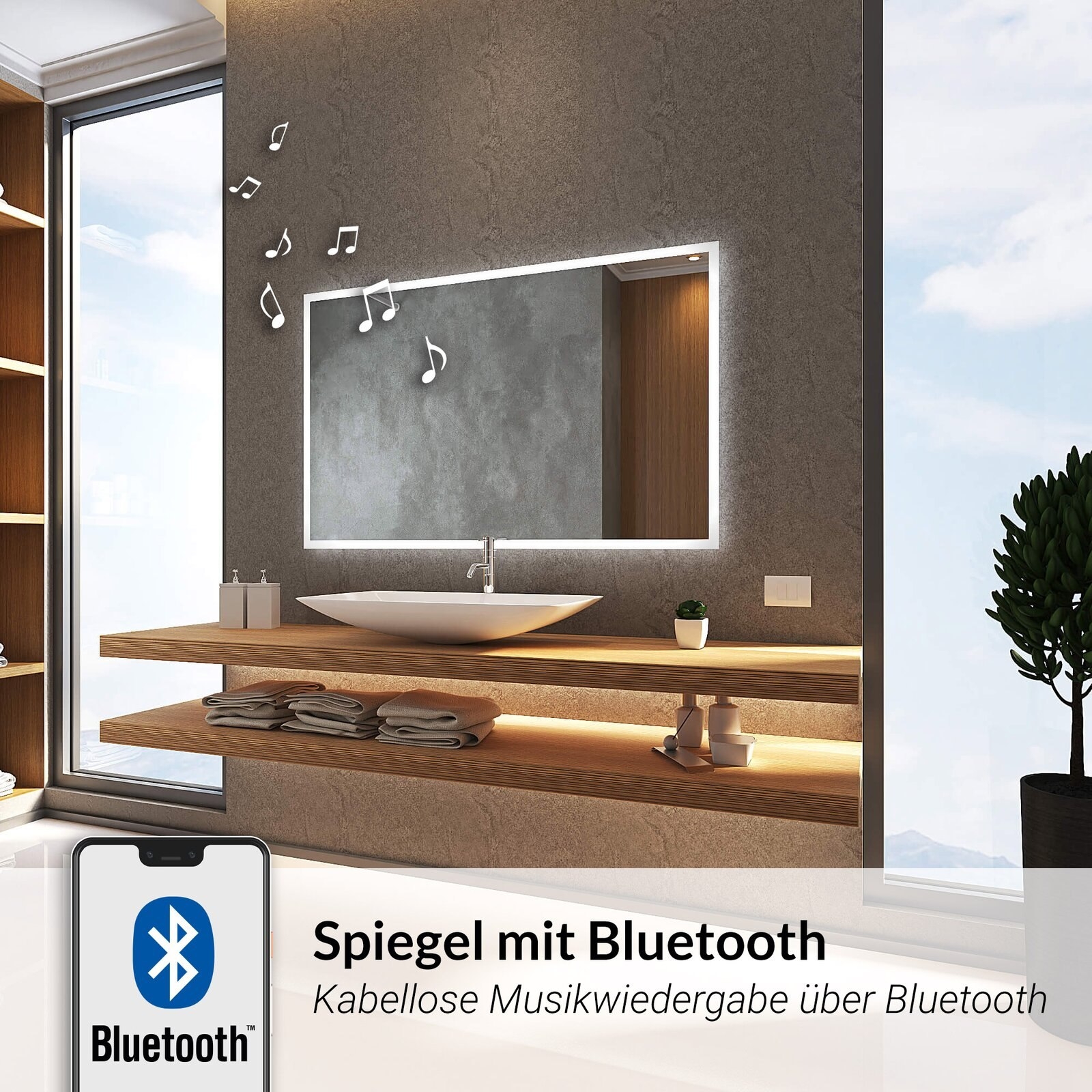 Badezimmerspiegel Mit Bluetooth Sound Frankfurt 4S for Badezimmer Spiegel Bluetooth