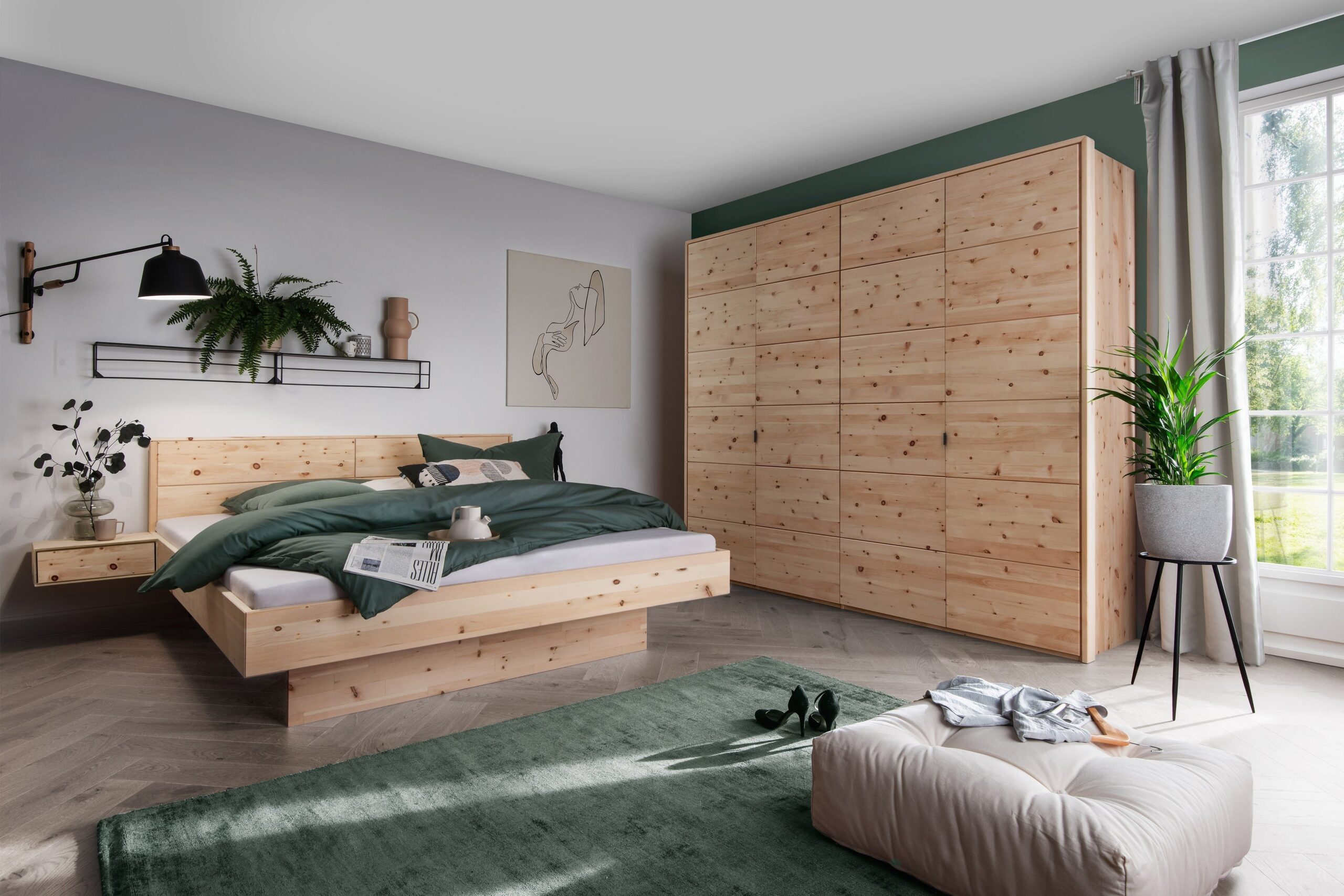 Zirbe Von Nature Living - Schlafzimmer-Set 4-Teilig Zirbenholz in Schlafzimmer Zirbe Modern